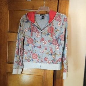 Lucky Brand Floral Zip Hoodie.                B021